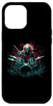 iPhone 12 Pro Max Skeleton Drummer Guy Rock And Roll Band Rock On Drum Kit Case