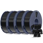 SUNLU 4KG Filament PLA Haute Vitesse1.75 mm, Filament PLA pour Imprimante 3D Rapide, Conçu pour l'impression à Grande Vitesse, HS-PLA Filament, Paquet de 4, Noir+Noir+Noir+Noir