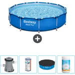 Piscine Bestway Ronde Steel Pro - 305 x 76 cm - Bleue - Comprend des Accessoires CB51 - Blue