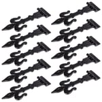 10x Fleur De Lis T-Hinge Cast Iron Antique Cupboard Door Hinges W310mm Black