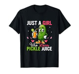 Just A Girl Who Loves Pickle Juice Cucumber Vegan Fitness T-Shirt