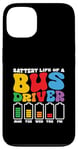 Coque pour iPhone 13 Batterie drôle de conducteur de bus scolaire, bus public, bus