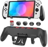 Étui Grip Pour Nintendo Switch, Coque Asymétrique De Confort Ergonomique Avec Support Réglable Et 5 Emplacements De Jeu Pour Nintendo Switch[Yin144577]