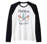 First Name Halston Personalized Halston Raglan Baseball Tee