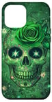 Coque pour iPhone 12 Pro Max Adorable rose verte et crâne avec étoiles et crânes verts