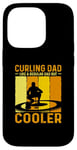 Coque pour iPhone 14 Pro Amateur de curling Cadeaux de sports d’hiver de curling papa