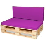 SuperKissen24 Matelas Coussin Dossier pour Palette Canapé 120x80 cm et Appui 120x40 - imperméable - Mousse - Fuchsia