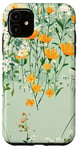 iPhone 11 Cute Wildflowers Mint White Green Floral Pattern Case