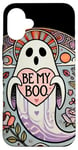 Coque pour iPhone 16 Plus Be my Boo Illustration fantôme Saint-Valentin