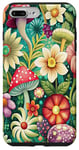 Coque pour iPhone 7 Plus/8 Plus Motif floral coloré et champignons sauvages