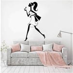 UYEDSR Stickers Muraux Moderne Shopping Fille Shopaholic Stilettos fenêtre Mode Femme Sac Sticker Mural Boutique Vinyle décor 80x43cm