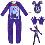 Festkläder för barn Five Nights Freddy Bear Cosplay Kostym Med Mask Pojkar Flickor Body Halloween Fancy Jumpsuits Z 5 160