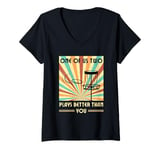 Womens One of us two plays better than you Frisbee Disc Golf V-Neck T-Shirt