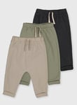 Tu Grey, Beige & Sage Green Joggers 3 Pack Up to 1 mth To Mth