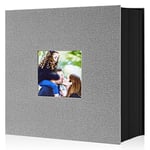 Lanpn Album Photo 10x15 1000 Pochette, Grand Geant Format Lin Tissu Album pour Horizontal Vertical Photos (Gris)