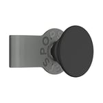 PopSockets: PopGrip Slide Non-Adhesive Phone Grip & Stand with a Swappable Top for iPhone XS Max Silicone Case - Black Haze