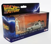 Corgi 1/36 Back To The Future Delorean + Doc Brown Figur Diecast Model Car