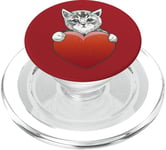 Valentine’s Day Kitten Art | Cute and Romantic Design PopSockets PopGrip for MagSafe