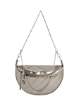 CHARLES & KEITH Philomena Metallic Half Moon Crossbody Bag, Pewter