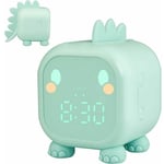 Réveil Enfant Fille Garcons Dinosaure Lumineux Reveil Enfant Numerique Lampe Réveil Veilleuse Jour Nuit Enfant Réveil de la Maternelle Volume