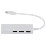 TYPEC TO USB2.0 100GbE  Card Hub Lan Rj45 Ethernet  Adapter 3 Port USB 2.0 U7I7