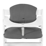 hauck Coussin Chaise Haute Bébé Highchair Pad Select, Compatible avec Chaises Alpha+, Beta+ et Arketa, Antidérapant, Double Rembourrage au Dossier, Facile à Fixer - Mousseline Gris Foncé