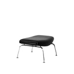 Fredericia Furniture - Wegner Ox Ottoman, Chrome, Leather Cat. 3 Max 98 Black - Fotpallar - Hans J. Wegner