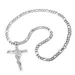 AFSTALR Johnny Hallyday - Pendentif Collier Chaîne Croix Johnny Guitare Rocker Métal Acier Inoxydable Argenté - Bijoux JH