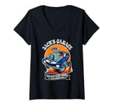 Womens Jack's Garage Hotrod Classic Car Design for the Name Jack V-Neck T-Shirt