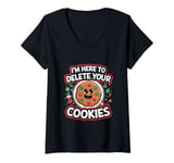 Womens Tech Support Christmas Helpdesk Computer Geek Cookies V-Neck T-Shirt