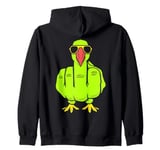 Middle Finger Funny Parrot Offensive Rude Antisocial Bird Zip Hoodie