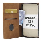 Fancy Standcase Wallet iPhone 12 / 12Pro (Brun)