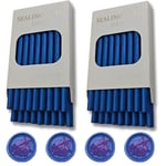 Bâton de cire, 40 PCS mini pistolet à colle bâton de cire d'étanchéité pour tampon de cire, bâtons de cire de scellement pour invitations de mariage, cartes (Sea Blue)