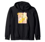 Kawaii Banana Milk Shake Retro 90s Japanese Anime Aesthetic Zip Hoodie