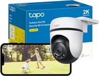 Tapo 2K Security Camera Outdoor, 360° PTZ WiFi Camera, IP65 Weatherproof CCTV