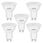 Aigostar GU10 LED Bulbs Cool White, 8W GU10 LED 640 Lumen, Super Bright Gu10 LED, Energy Saving Gu10 Light Bulbs, 100°Beam Angle Gu10 Daylight Spotlight Bulb, GU10 LED Light Bulbs 6400K, 5 Pack