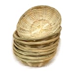 Darthome Ltd Sets Of Oval Round Woven Bamboo Fruit Snacks Bread Small Wicker Storage Gift Baskets 20cm (Round, 8)