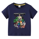 Sommar T-shirt för barn med Minecraft printed 100-150 dark blue 150cm