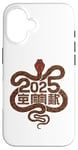 Coque pour iPhone 16 Horoscope chinois du Nouvel An 2025 Serpent en bois Année du serpent