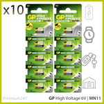 10 x GP 11A MN11 6V ALKALINE BATTERY A11 GP11A L1016 CX21A E11A SECURITY ALARMS