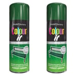 2X Forest Green Gloss Spray Paint Aerosol Auto Car Lacquer Wood Metal 400ml