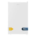 Cecotec Réfrigérateur Compact Bolero CoolMarket TT 114 L White.Réfrigérateur Capacité de 114L, design compact, classe E, fonction décongélation, 3 étagères, lumière LED et porte réversible.