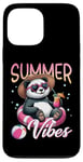 Coque pour iPhone 13 Pro Max Flotteur de natation panda amusant Summer Vibes Beach Lovers