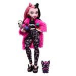 Monster High Doll and Sleepover Accessories, Draculaura Doll Pet Bat Count Fabulous, Creepover Party, HKY66