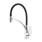 Ibergrif Praga - Robinet de Cuisine Flexible, Mitigeur d'évier avec Ducha Main, Chrome