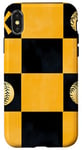 Coque pour iPhone X/XS Coque Pop Art jaune motif damier baseball