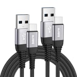 Long câble USB C de 2 m + 3 m,câble de charge de type C pour Samsung Galaxy S22 S21 S20 Plus Ultra Fe 5G S10,Note 10 9 8,manette PS5,Sony Xperia XZ,Xiaomi Mi 11 10T,Redmi Note 9 10 Pro