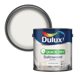 Dulux Paint Pure Brilliant White Quick Dry Satinwood 750ml or 2.5 Litres