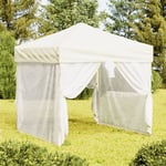 Tente de réception,Barnum pliable avec parois Crème 2x2 m CFW99030