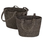 Dixie Ella Väska/Korg Jute Svart 2-Set